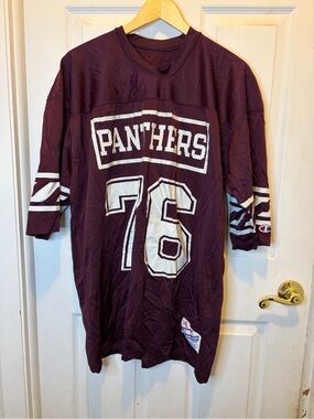 Vintage Champion Panthers 76 Maroon Football Jersey